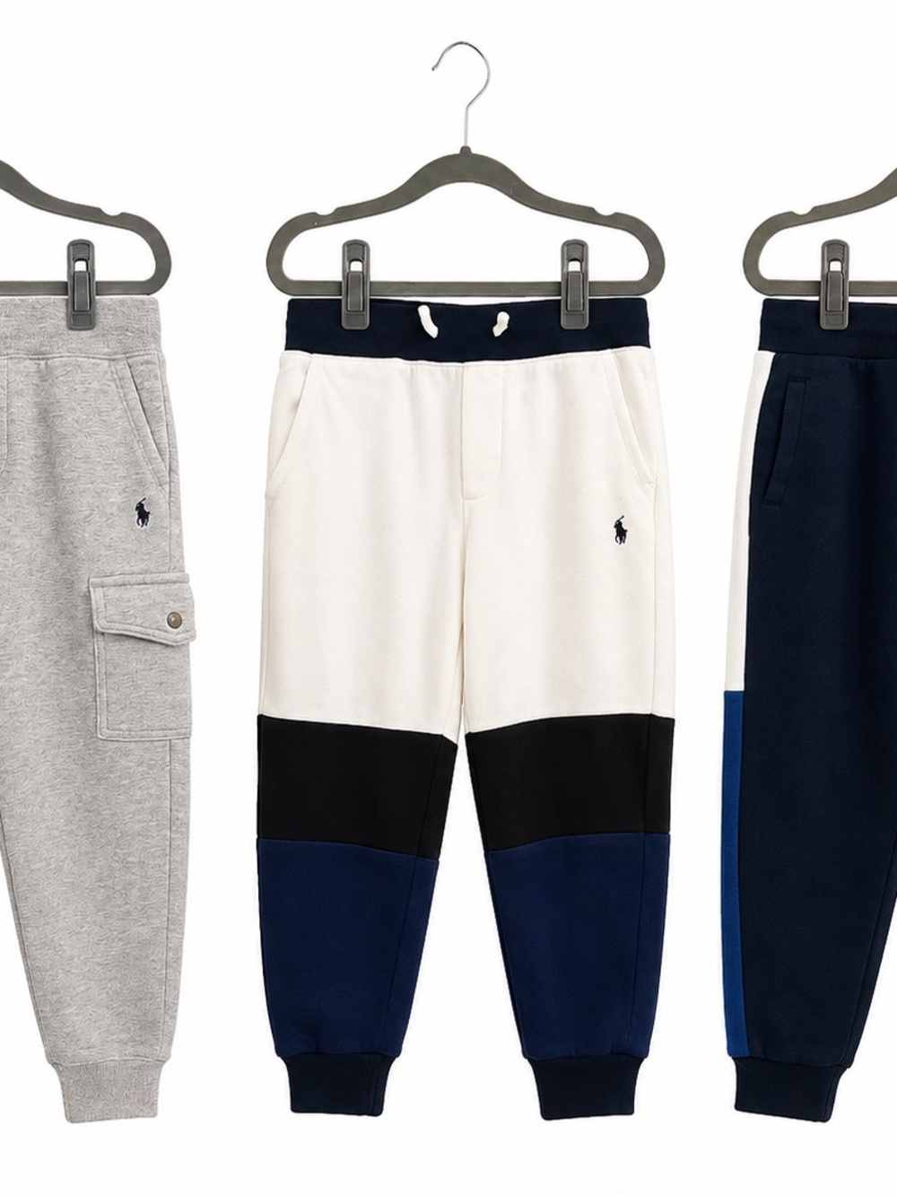 Polo by Ralph Lauren Kids Colorblock Joggers - White, Navy, Black